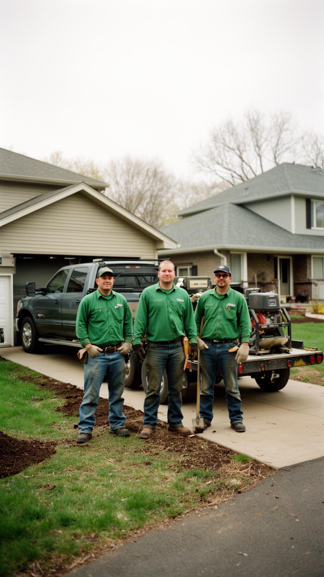 Greenline landscaping crew working a property